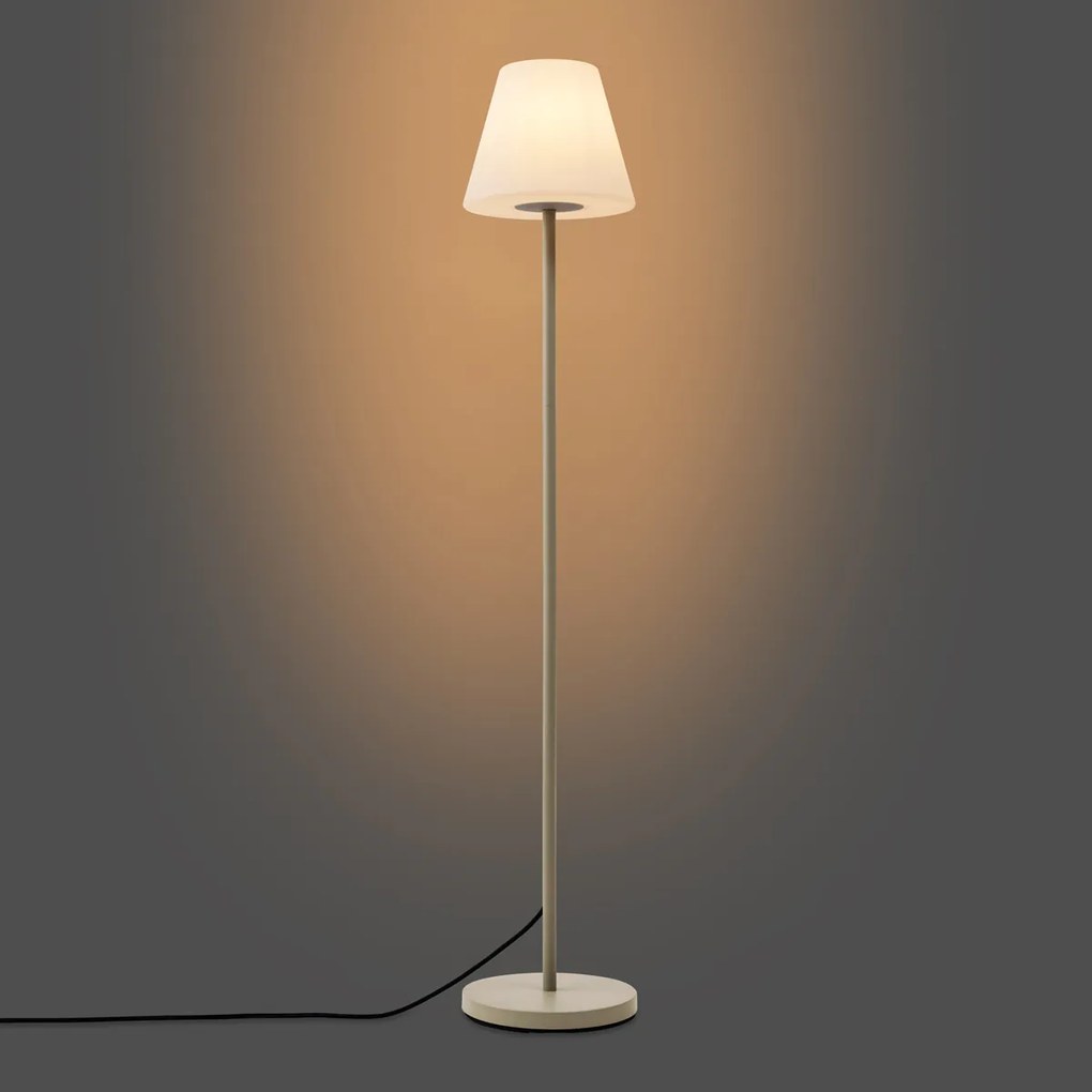Buiten vloerlamp beige met witte kap IP65 - Virginia