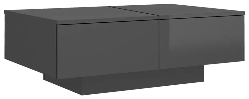 vidaXL Salontafel 90x60x31 cm spaanplaat hoogglans grijs
