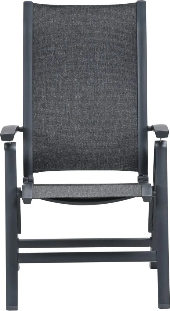 Garden Impressions Hilly tuinstoel verstelbaar donker grijs - 2 stuks
