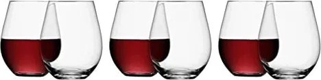 L.S.A. | Rode Wijnglazen Théa diameter 10 cm x hoogte 12 cm transparant drinkglazen glas glaswerk koken & tafelen | NADUVI outlet