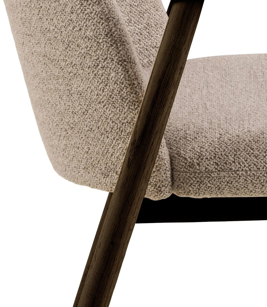 RODERIC Beige Latte (stof Monza 60) / frame gerookt gelakt eiken - HOUTEN STOEL VOOR WOONKAMER, EETKAMER, KEUKEN RETRO