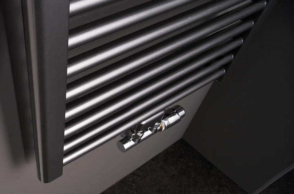 Instamat Rondo Lux handdoekradiator 149x50.7cm zwart mat 723W
