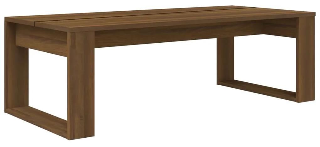 vidaXL Salontafel 110x50x35 cm bewerkt hout bruineikenkleurig