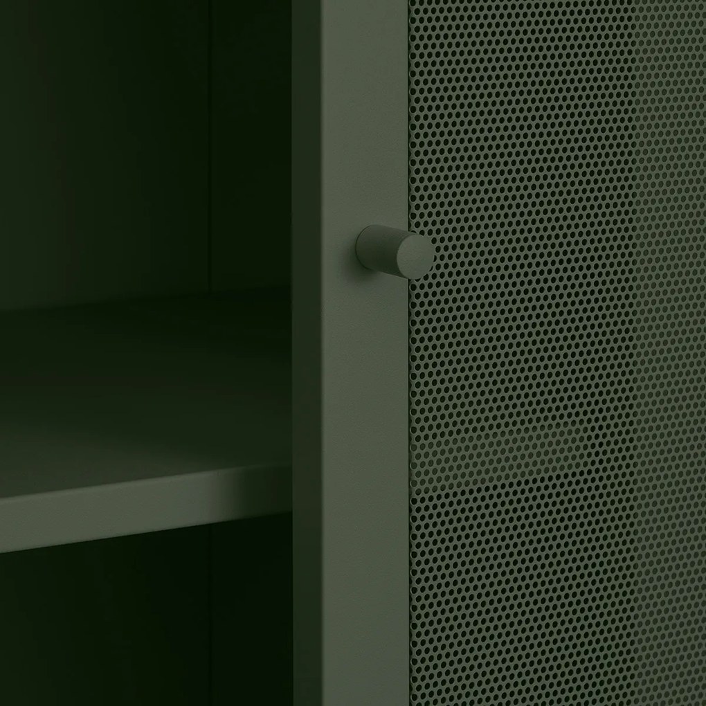 Hoge Kast Groen Metaal - 90x40x180cm.