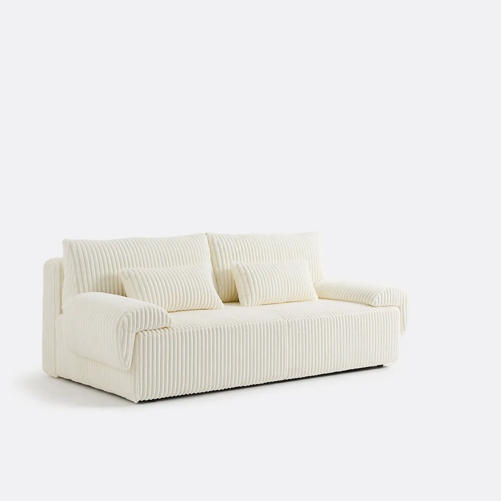 3-zits omvormbare bank, met koffer, in XL ribfluweel, MAONA