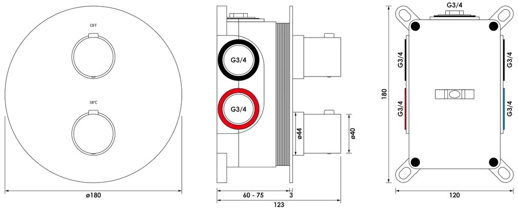 Brauer Brushed Edition thermostatische inbouw regendouche met 3 standen handdouche, gebogen muurarm, glijstang en hoofddouche 30cm set 94 RVS geborsteld PVD