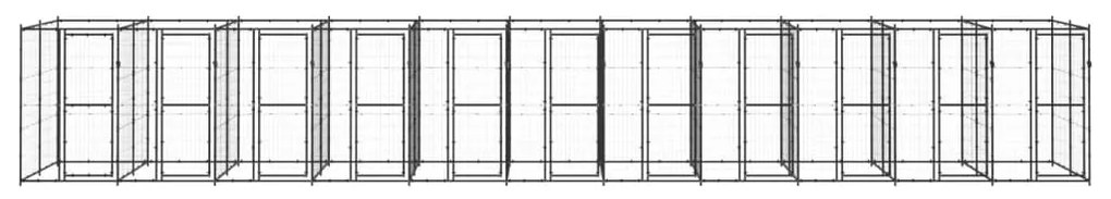vidaXL Hondenkennel 26,62 m² staal