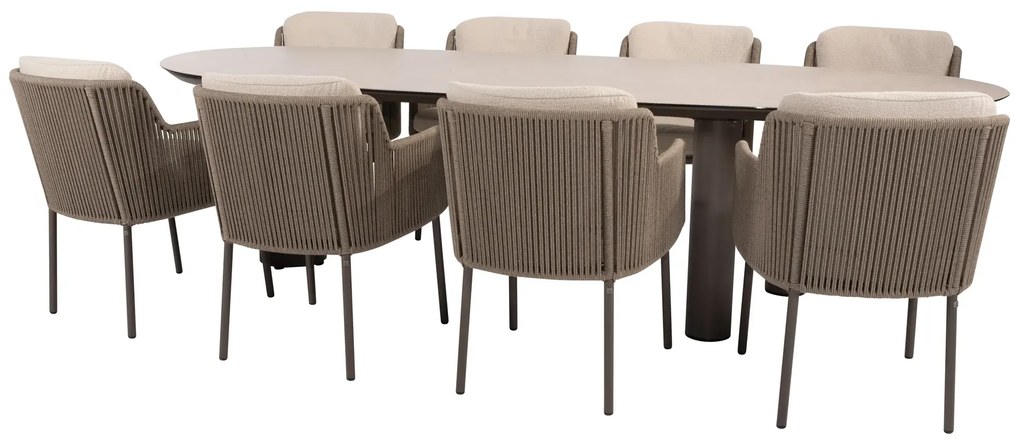 Taste by 4 Seasons Denia tuintafel terre met geprint keramisch blad in mangovorm 290 cm Tuintafel bruin weerbestendig