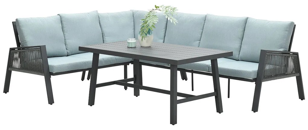 Garden Impressions Brendon lounge dining set 4-delig links - mint grijs