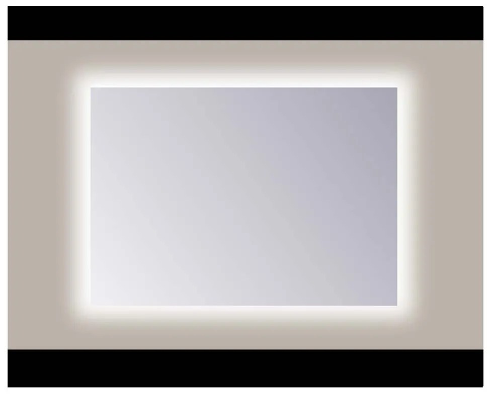 Sanicare Q-mirrors spiegel zonder omlijsting / PP geslepen 75 cm. rondom Ambiance warm white leds