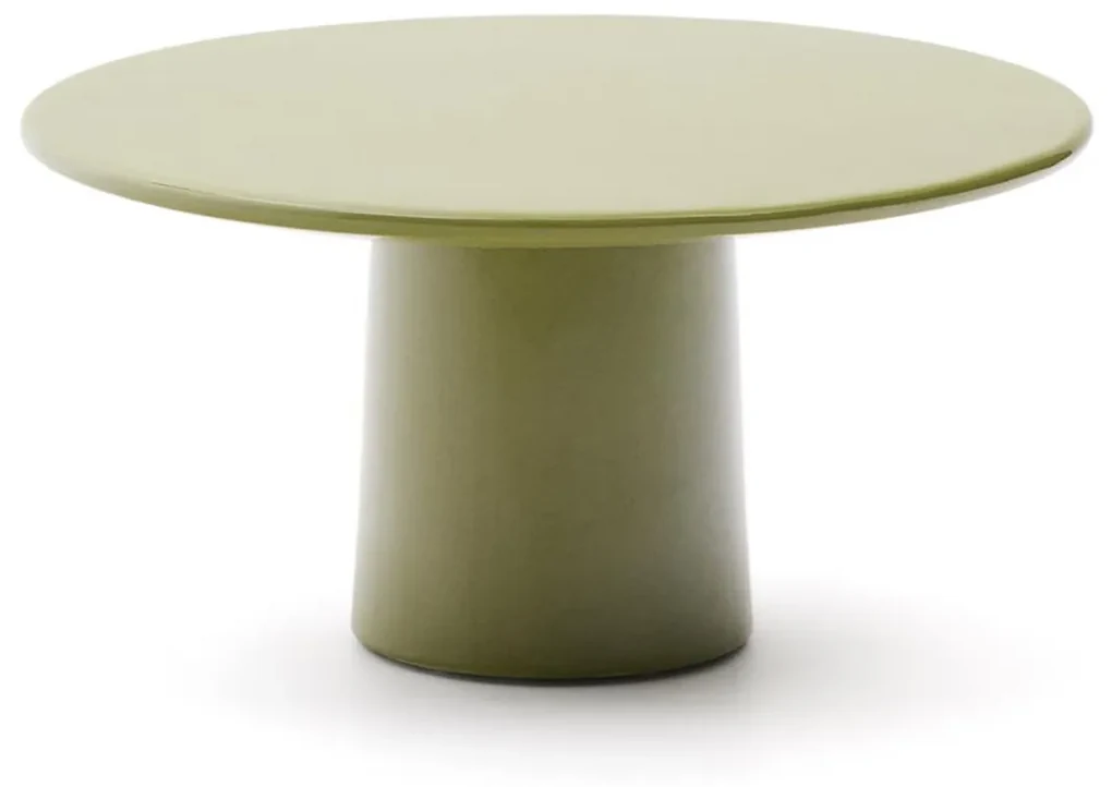 Kave Home Albanella Cement Salontafel Groen Glanzend 85 Cm - 85 X 85cm.
