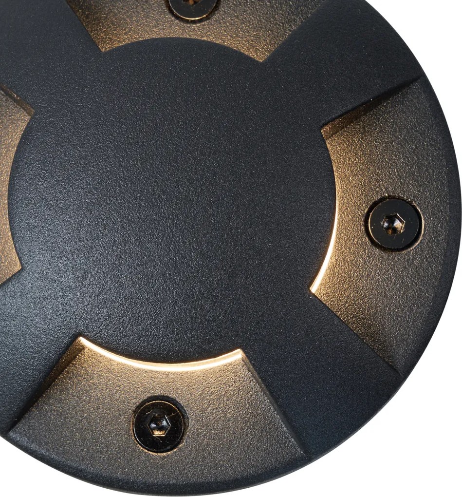 Moderne grondspot zwart GU10 50mm 4-lichts effect IP65 - Cellar