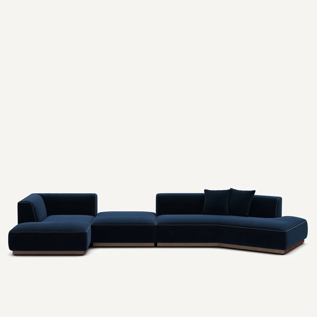 Open hoekbank links XL fluweel, Jacopo