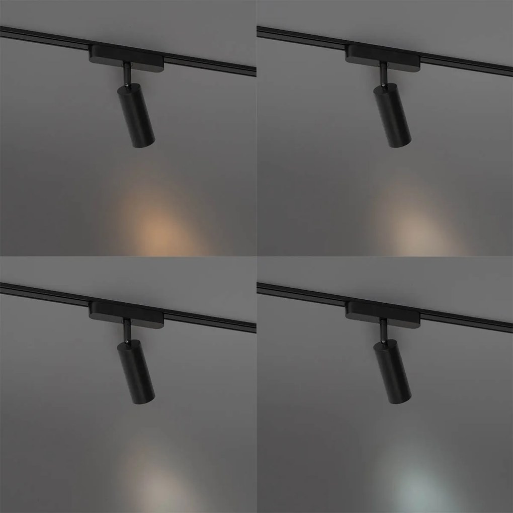 Moderne spot zwart voor railsysteem 1-fase 4.5W 3000K - Magnetic Samson