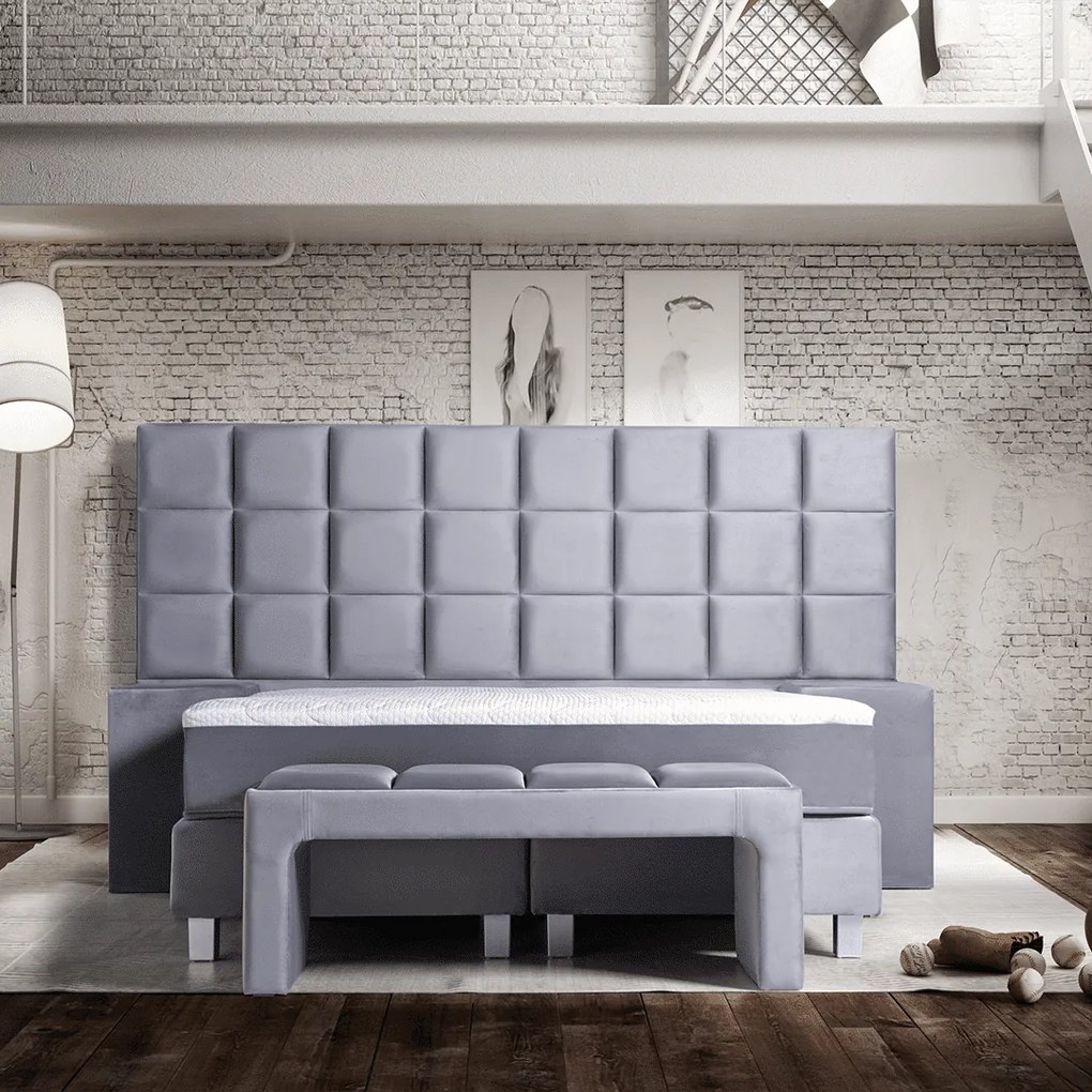 Boxspring mondriaan royaal 180x220 cm (donkerblauw)