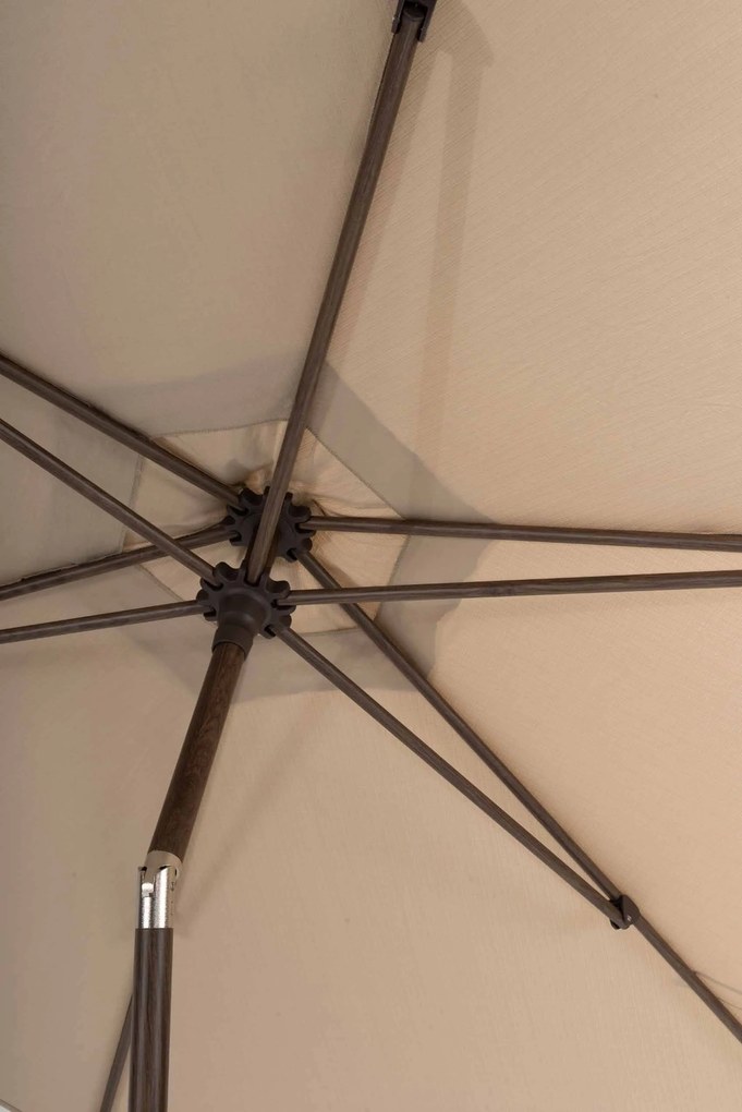 4 Seasons Outdoor Azzurro parasol met Wengé frame en Beach doek 200 x 300 cm  Parasol    beige weerbestendig