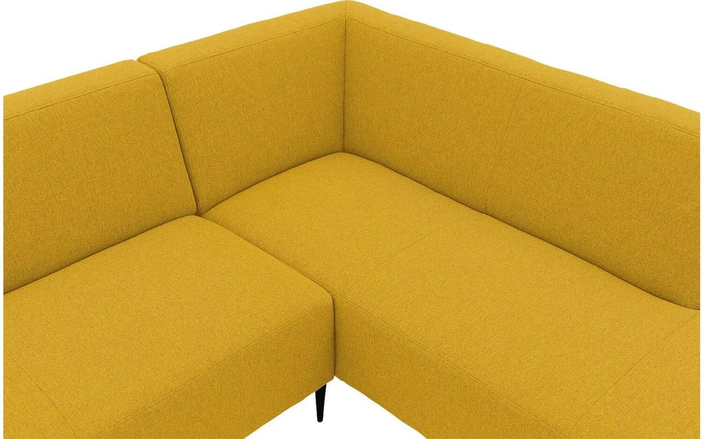 Goossens Key West geel, stof, 2,5-zits, modern design met ligelement rechts