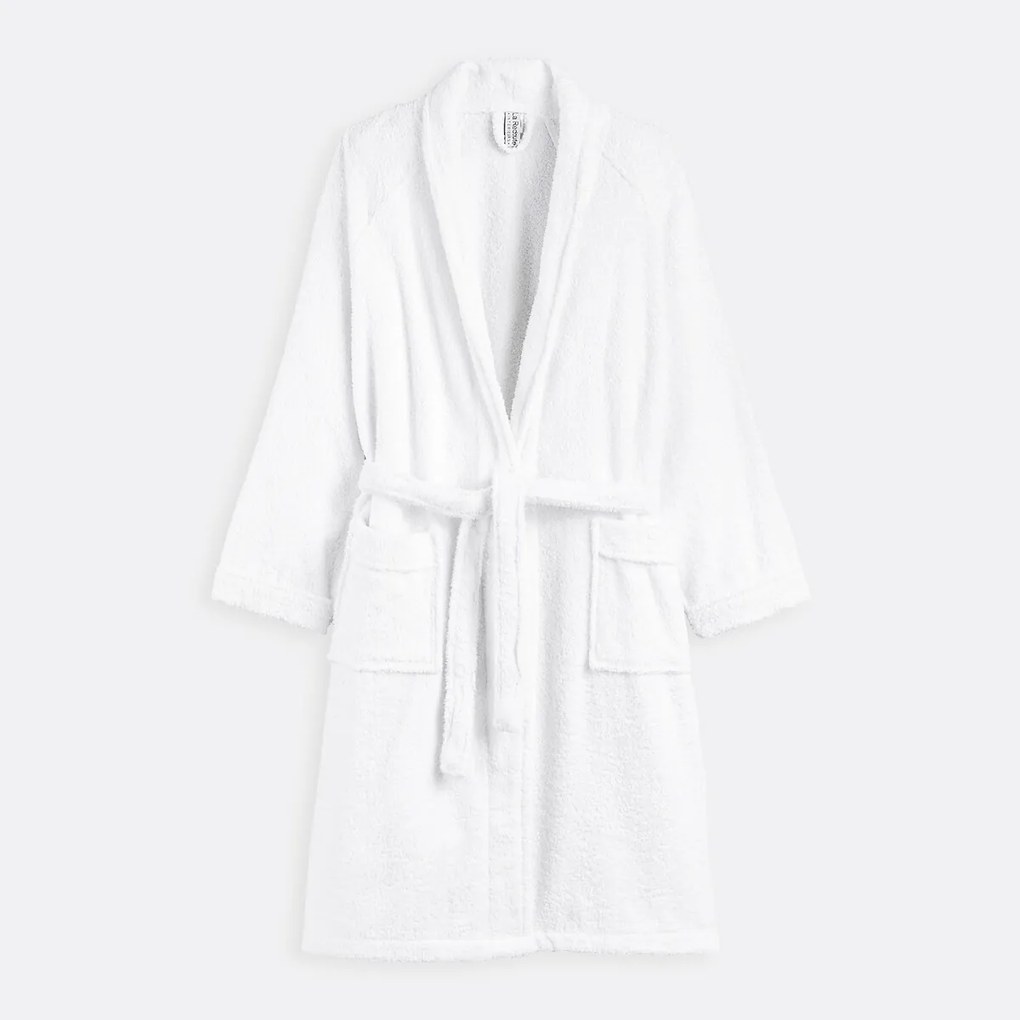 Badjas in badstof, kimono kraag, 450g/m², Haxel