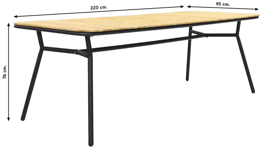 Bella tuintafel - teakhout - 220x95 cm. - B-keus OP=OP