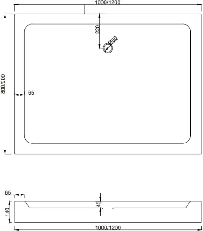 Mexen Apia schuifbare douchecabine 100 x 80 cm, transparant, chroom + Rio douchebak - 840-100-080-01-00-4510