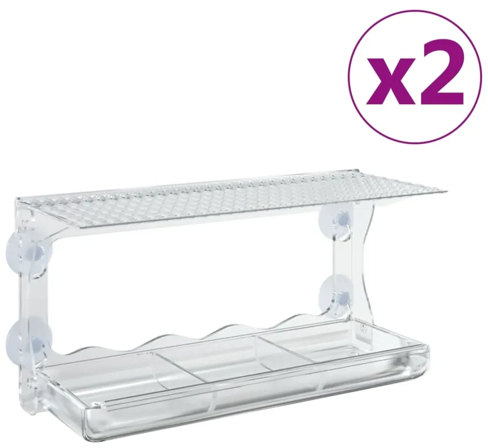 vidaXL Vogelvoederbakken voor raam 2 st 30x12x15 cm acryl