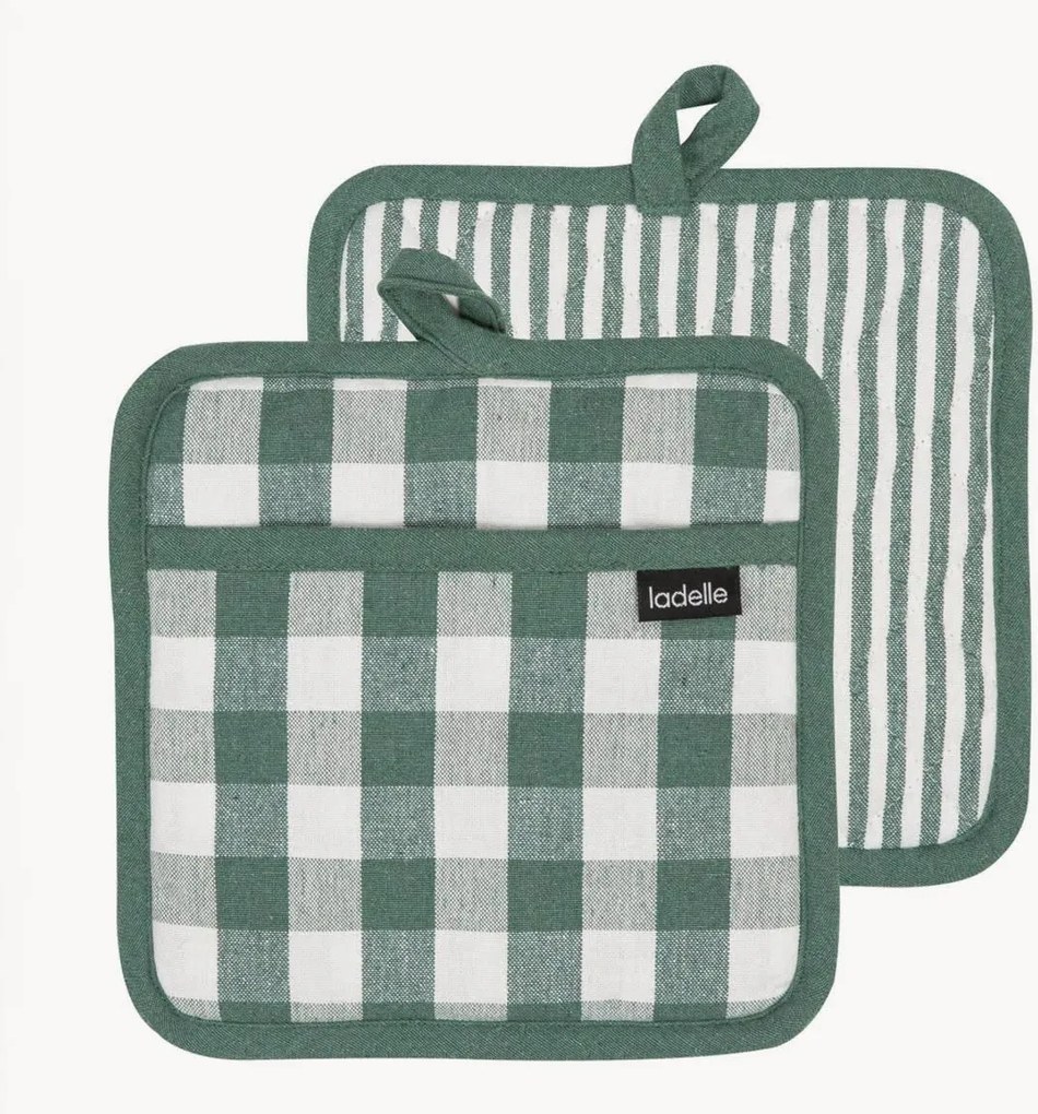 Ovenwanten Eco Gingham, 2-delig