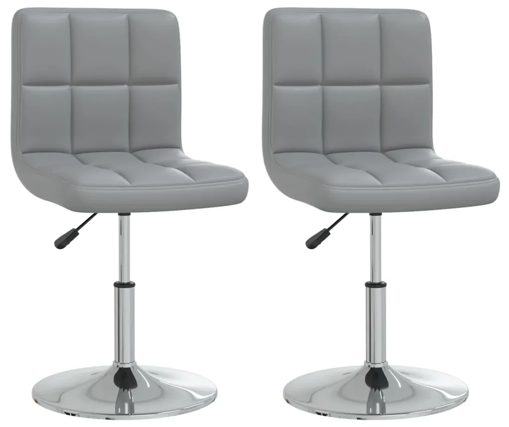 vidaXL Eetkamerstoelen 2 st kunstleer grijs