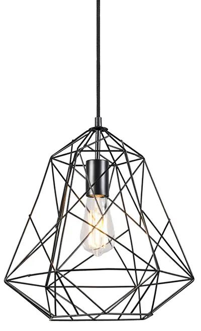 Smart industriële hanglamp zwart incl. wifi ST64 - Framework Basic Modern Minimalistisch E27 Draadlamp rond Binnenverlichting Lamp