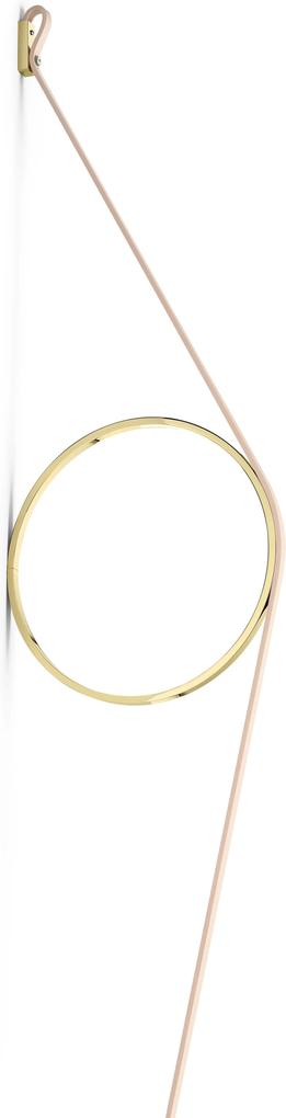 Flos Wirering wandlamp LED roze kabel/gouden ring