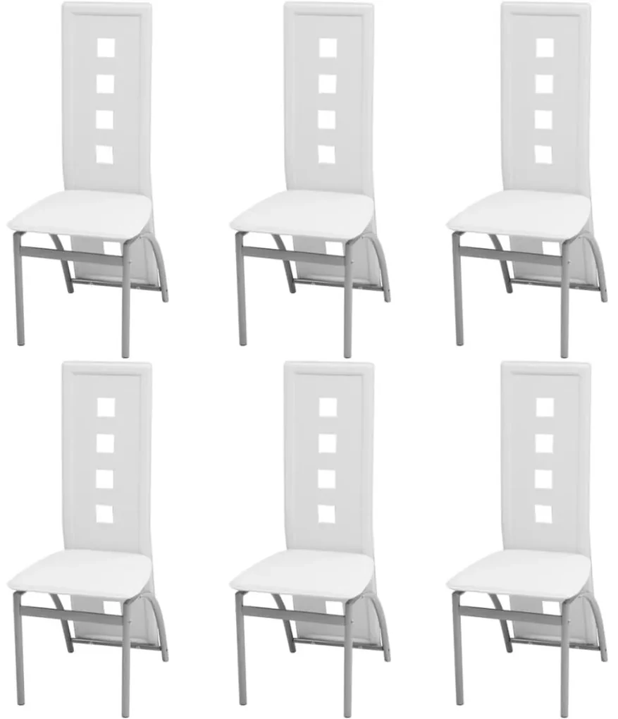 vidaXL Eetkamerstoelen 6 st kunstleer wit
