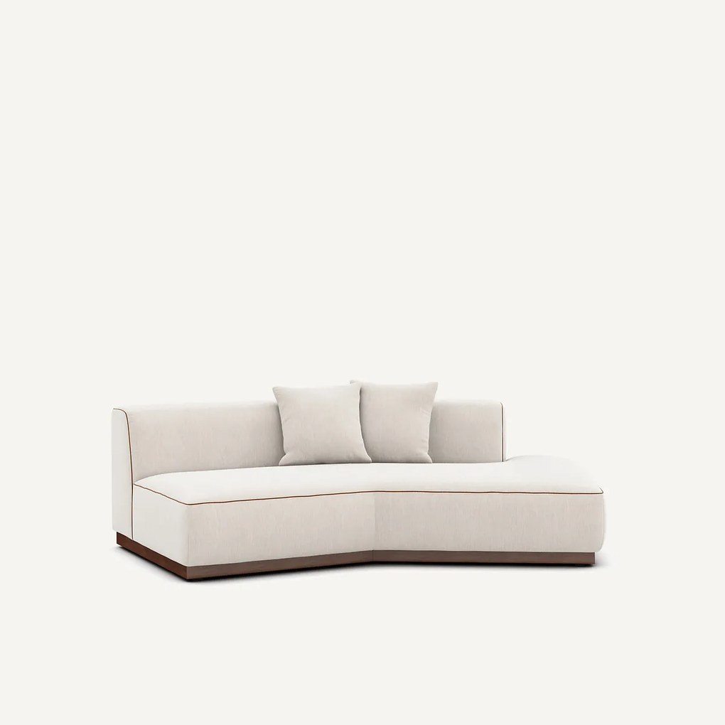 Rechte halve zetel in chenille fluweel, JACOPO