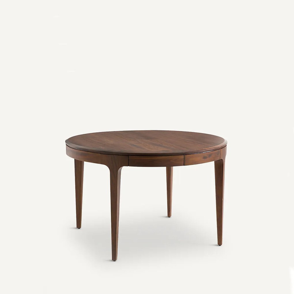 Verlengbare ronde tafel, notenhout en fineer, Sanara