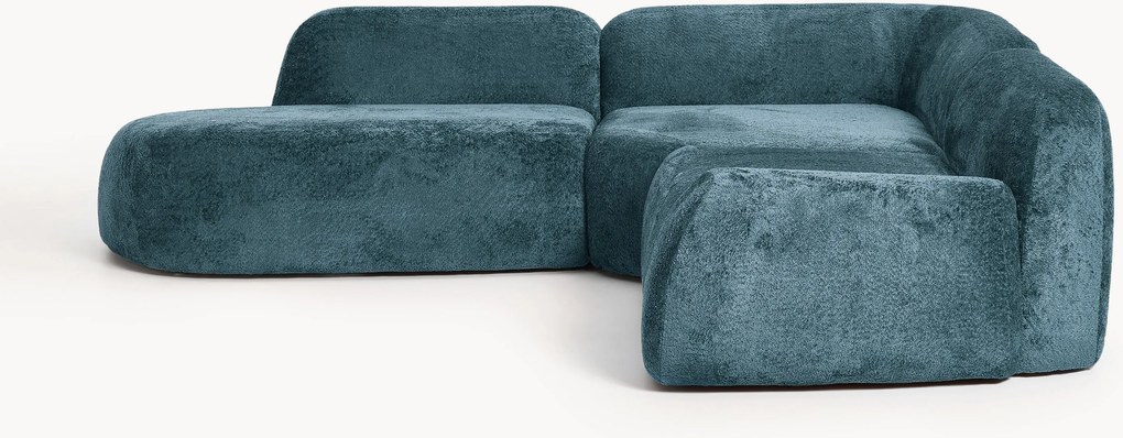 Modulaire teddy-bouclé hoekbank Wolke (4-zits)