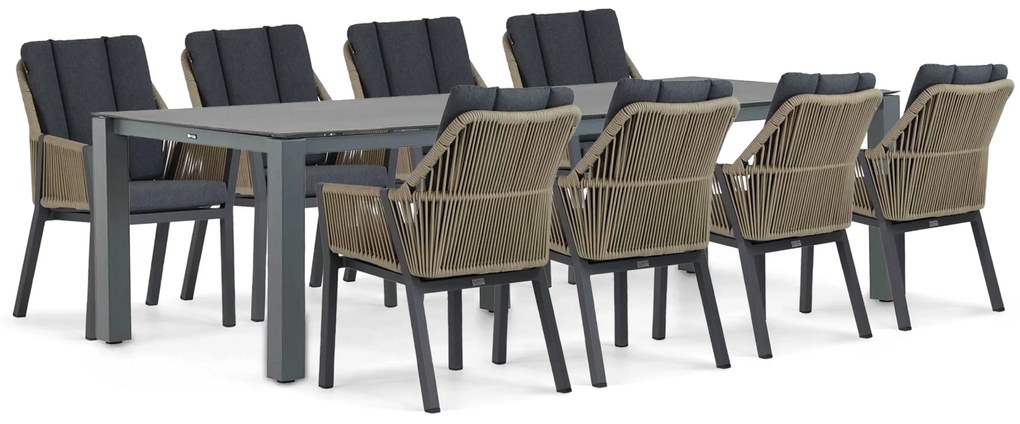 Tuinset 8 personen 300 cm Aluminium/rope Grijs Lifestyle Garden Furniture Verona/Yoko