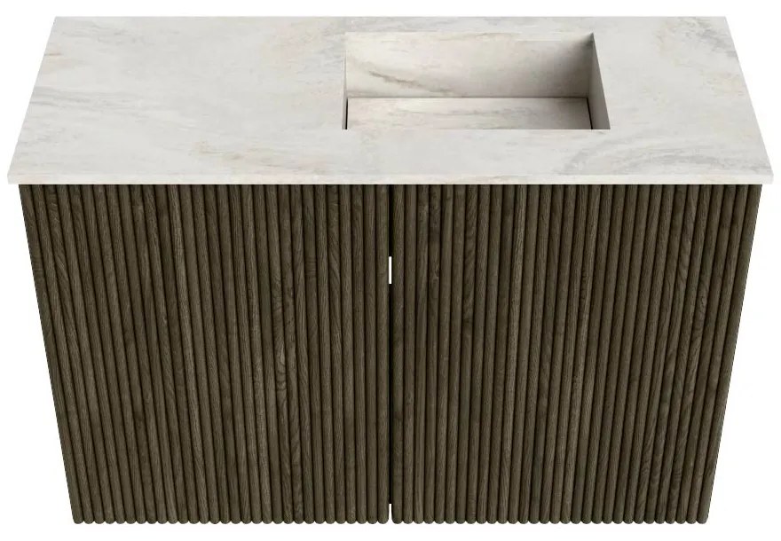 Mondiaz Joya DLux 60cm toiletmeubel shadow met wastafel faye rechts 1 kraangat ostra