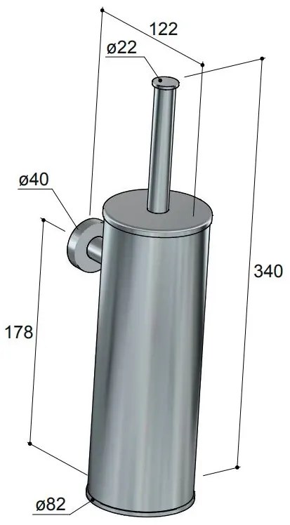 Hotbath Cobber Toiletborstel Garnituur Wandmodel Zwart Mat CBA11