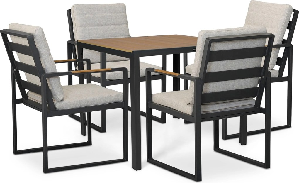 Tuinset 4 personen 909 cm Aluminium Grijs Lifestyle Garden Furniture Alessio/Creta