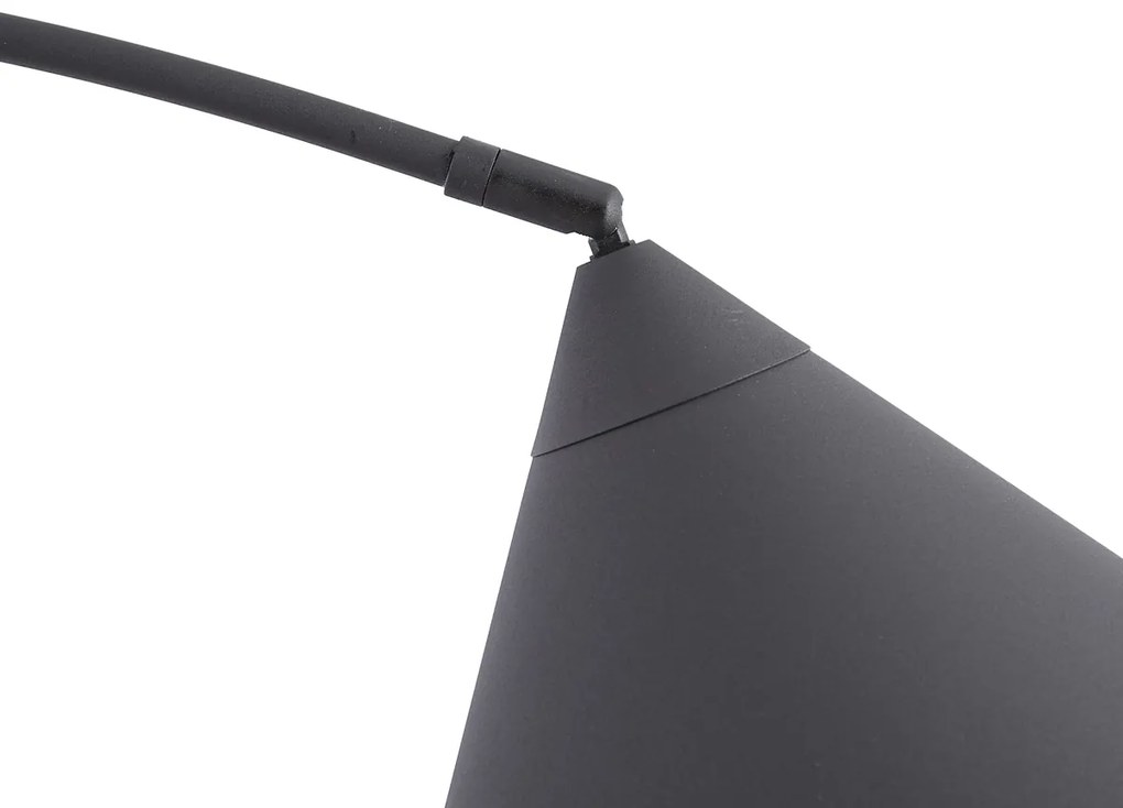 Retro vloerlamp zwart met witte binnenkant - Triangolo