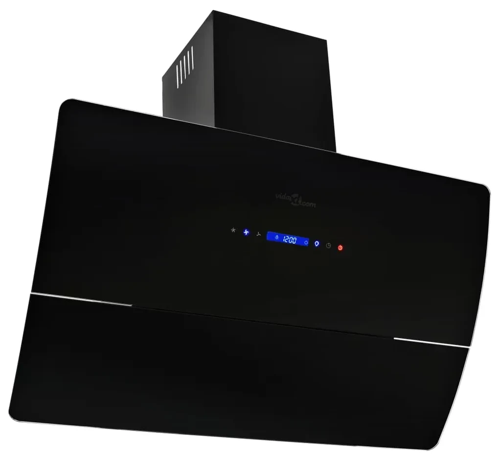vidaXL Wandafzuigkap 756 m³/u 90 cm roestvrij staal zwart