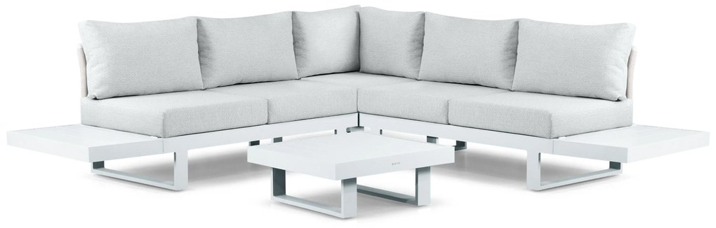Hoek loungeset 5 personen Aluminium Wit Lifestyle Garden Furniture Lorenzo