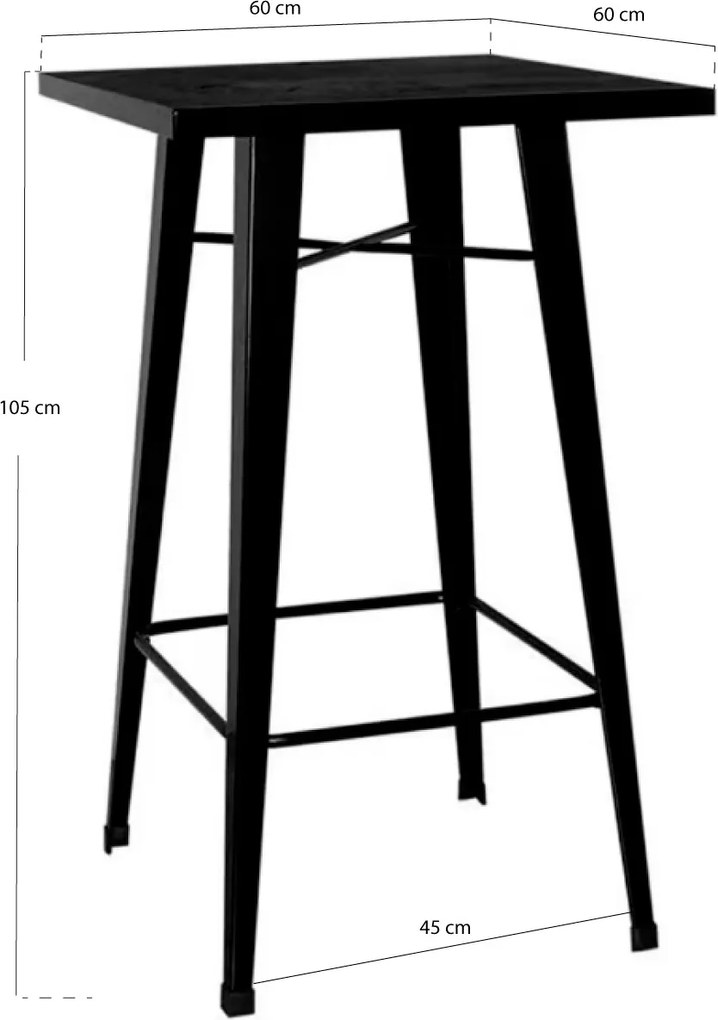 Torix Hoge Vierkante Tafel 60 cm