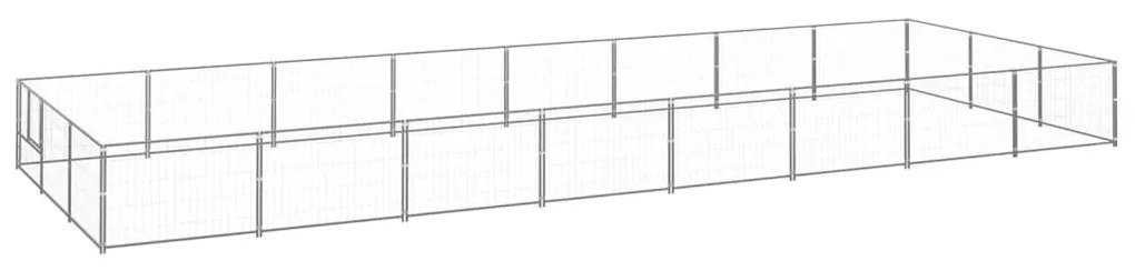 vidaXL Hondenkennel 24 m² staal zilverkleurig