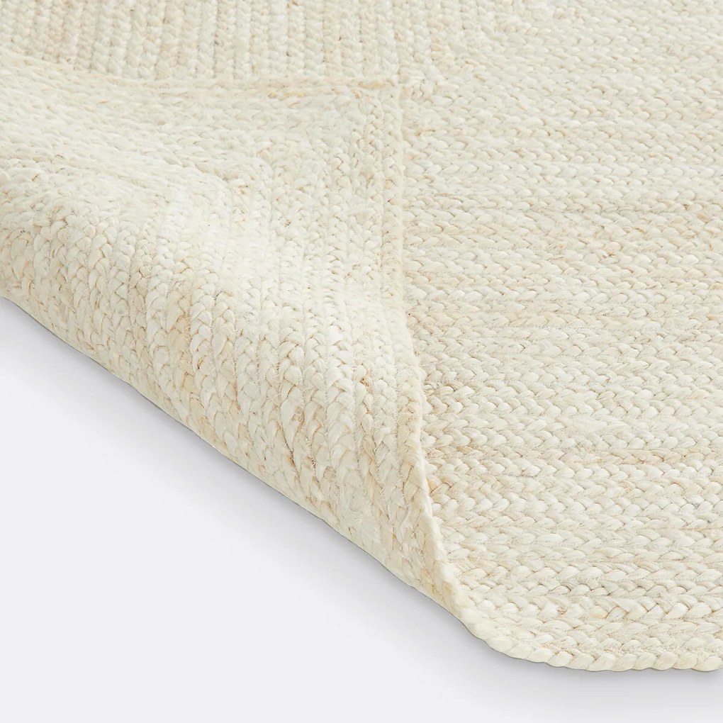 Vloerkleed in gebleekte jute, rechthoekig XXL, Aftas