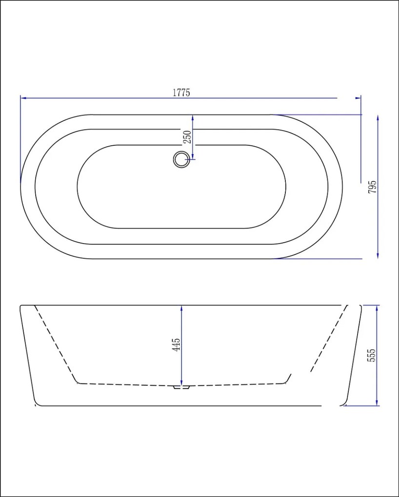 Mueller Musta bubbelbad 178x80cm 12 zwarte aerojets elektrisch zwart