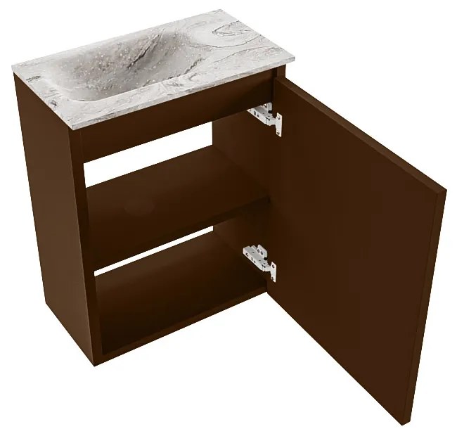 Mondiaz Ture DLux toiletmeubel 40cm rust met wastafel glace links met kraangat