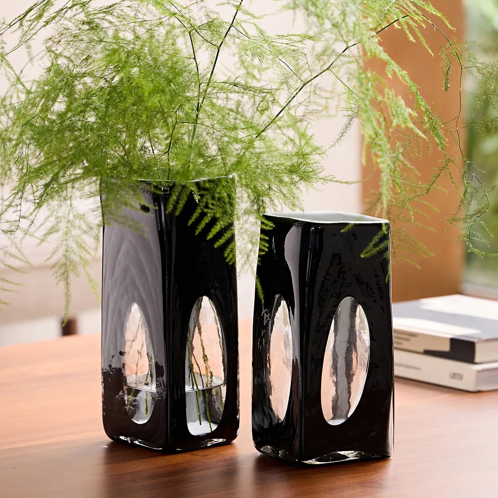 Vaas in geblazen glas, groot model, Odisha