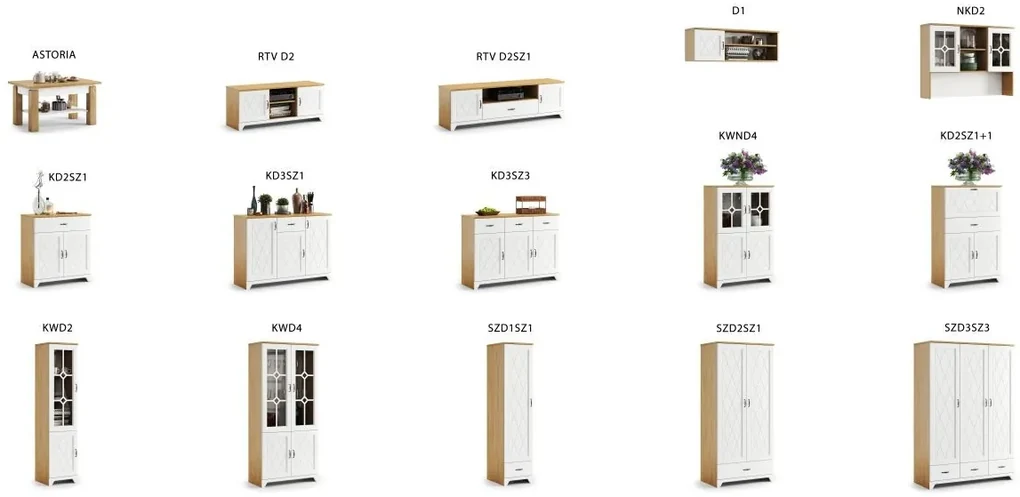Hangplank PROVENZA D1 Steen Eik/Wit Mat - RETRO HANGPLANK