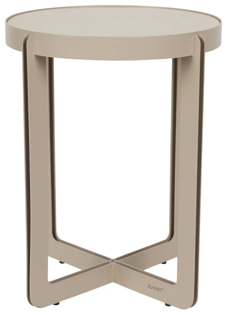 Zuiver Centre Beige Design Bijzettafel Mat Beige - 42.5 X 42.5cm.
