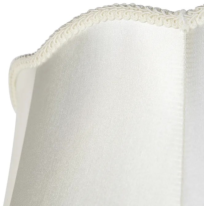 Stoffen Zijden lampenkap creme 45/30/44 - Granny Retro rond