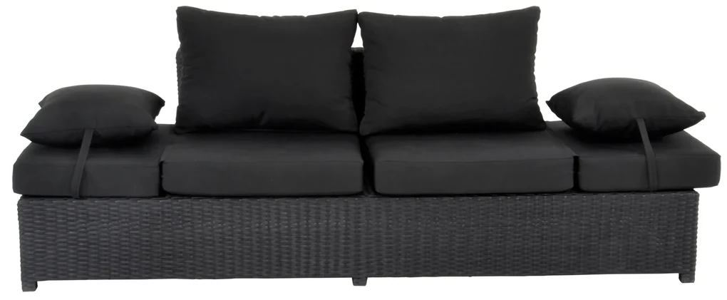 Lesli Living Loungebank - Roma - Zwart - Wicker - Lesli Living